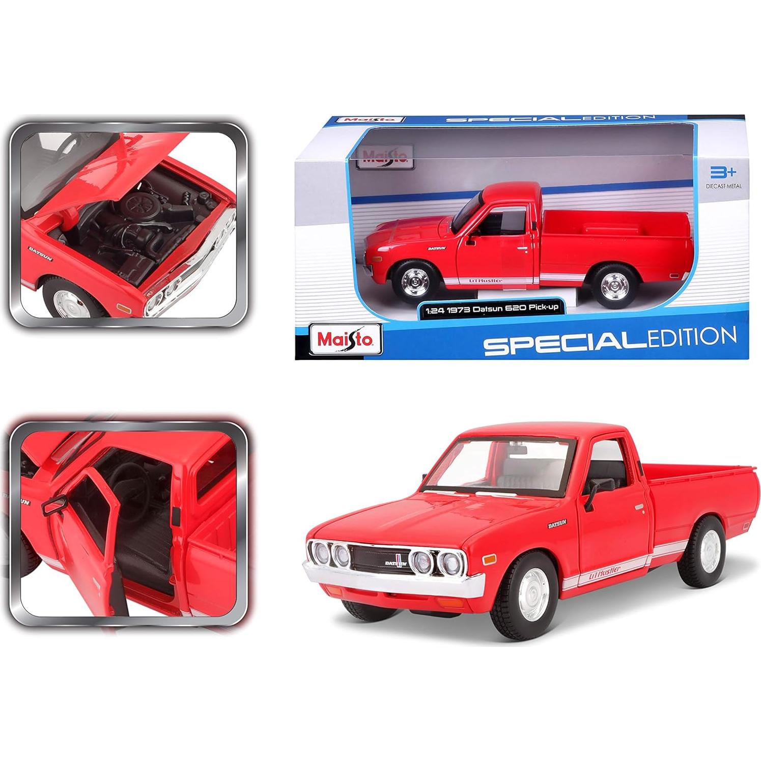 Maisto Datsun 620 Pickup 1973 1:24 Modelo Escala 20 cm Rojo