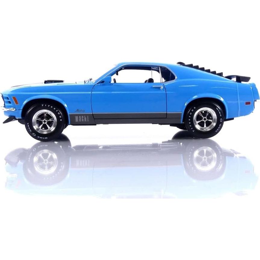Coche Miniatura Ford Mustang Mach 1 1970 Maisto 1:18 Azul/Negro