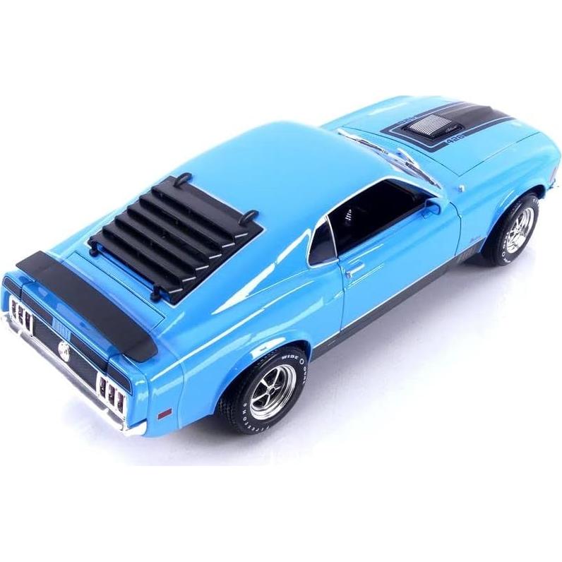 Coche Miniatura Ford Mustang Mach 1 1970 Maisto 1:18 Azul/Negro