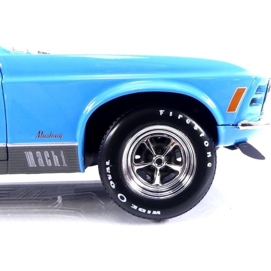 Coche Miniatura Ford Mustang Mach 1 1970 Maisto 1:18 Azul/Negro
