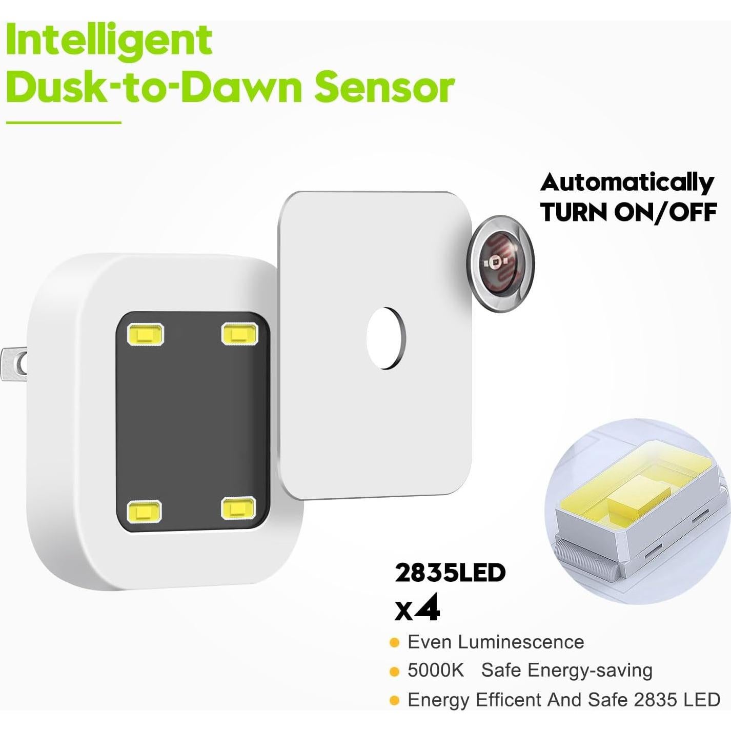 Luz Nocturna Enchufable Sujeet 4 Piezas LED 50 Lumen