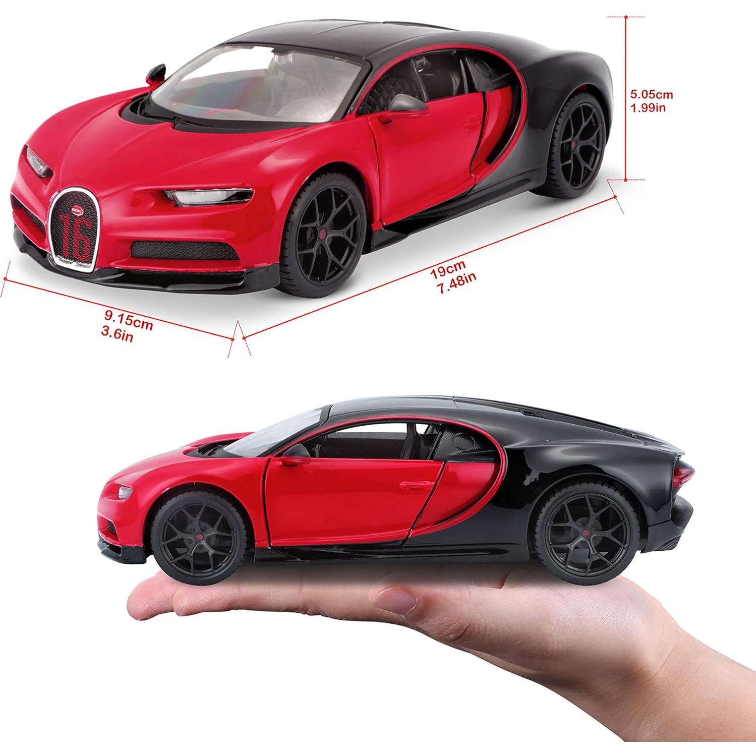 Maisto Bugatti Chiron Sport 1:24 Diecast Rojo y Negro