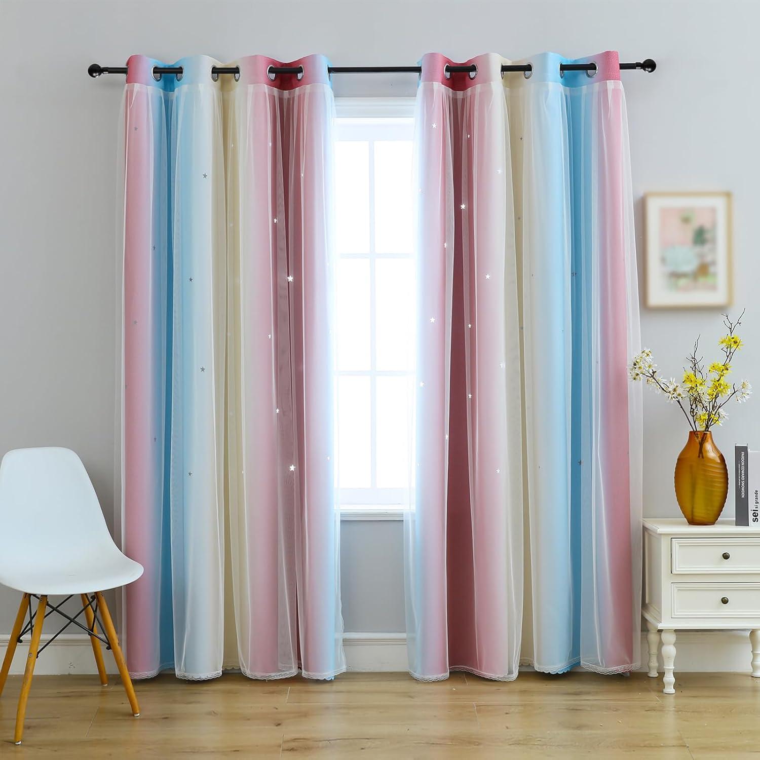 Cortinas Opacas Anytime para Niñas 52x240 cm Color Púrpura