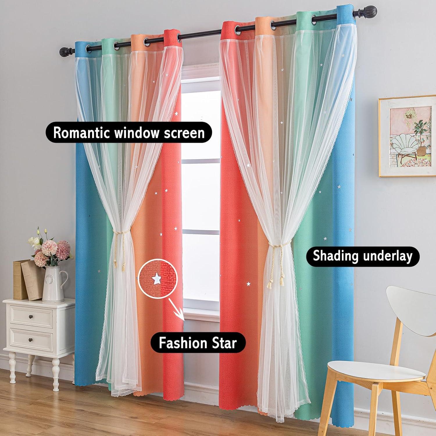 Cortina Opaca Anytime Arcoíris 1 Panel 132x160 cm