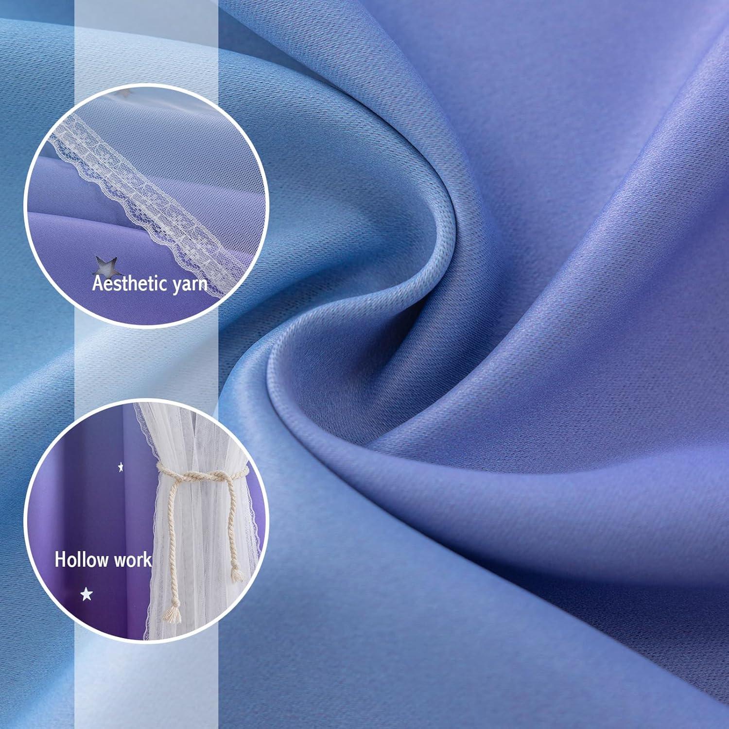 Cortina Blackout Anytime 1 Panel 132x183 cm Azul Púrpura