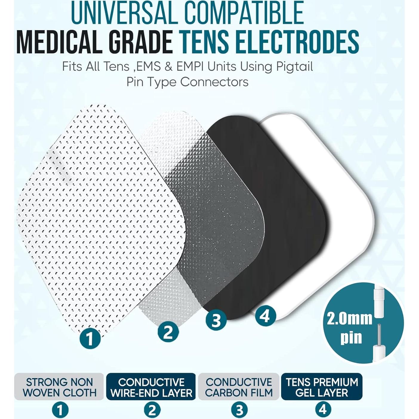 PADS de Reemplazo TENS 2x2 cm anrlafie - 8 PCS Reutilizables