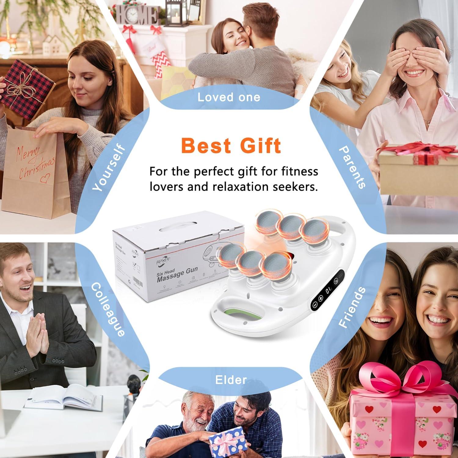 Pistola de Masaje Eléctrica APXPF Blanca - 9 Niveles y Modos