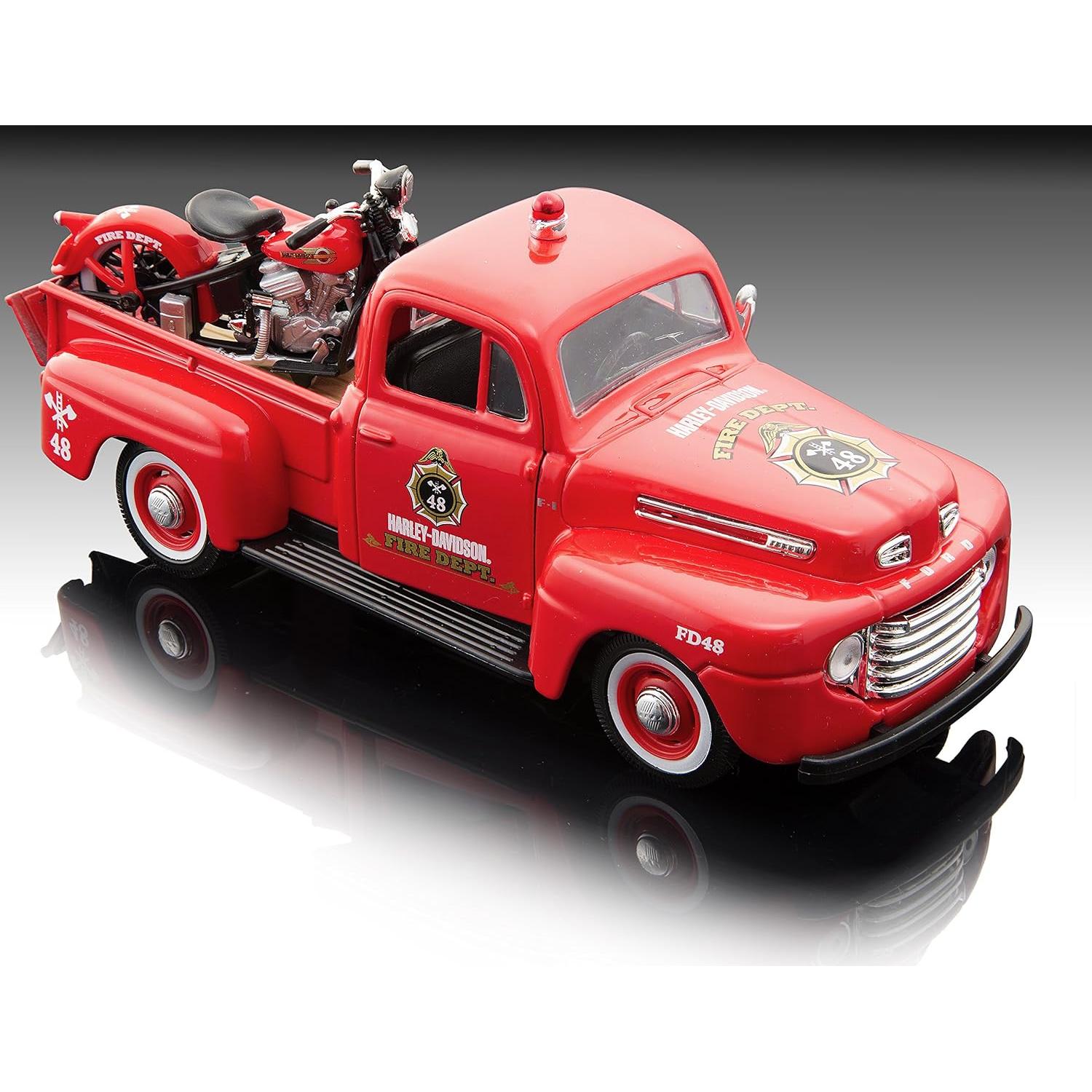 Maisto 1:24 Harley Davidson 1936 y Ford F-1 1948 Die-Cast