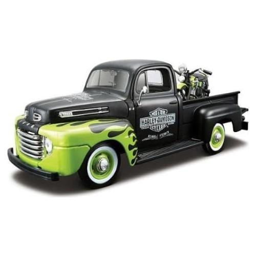 Combo Maisto 1:24 Ford F-1 Pickup y Harley FL Panhead