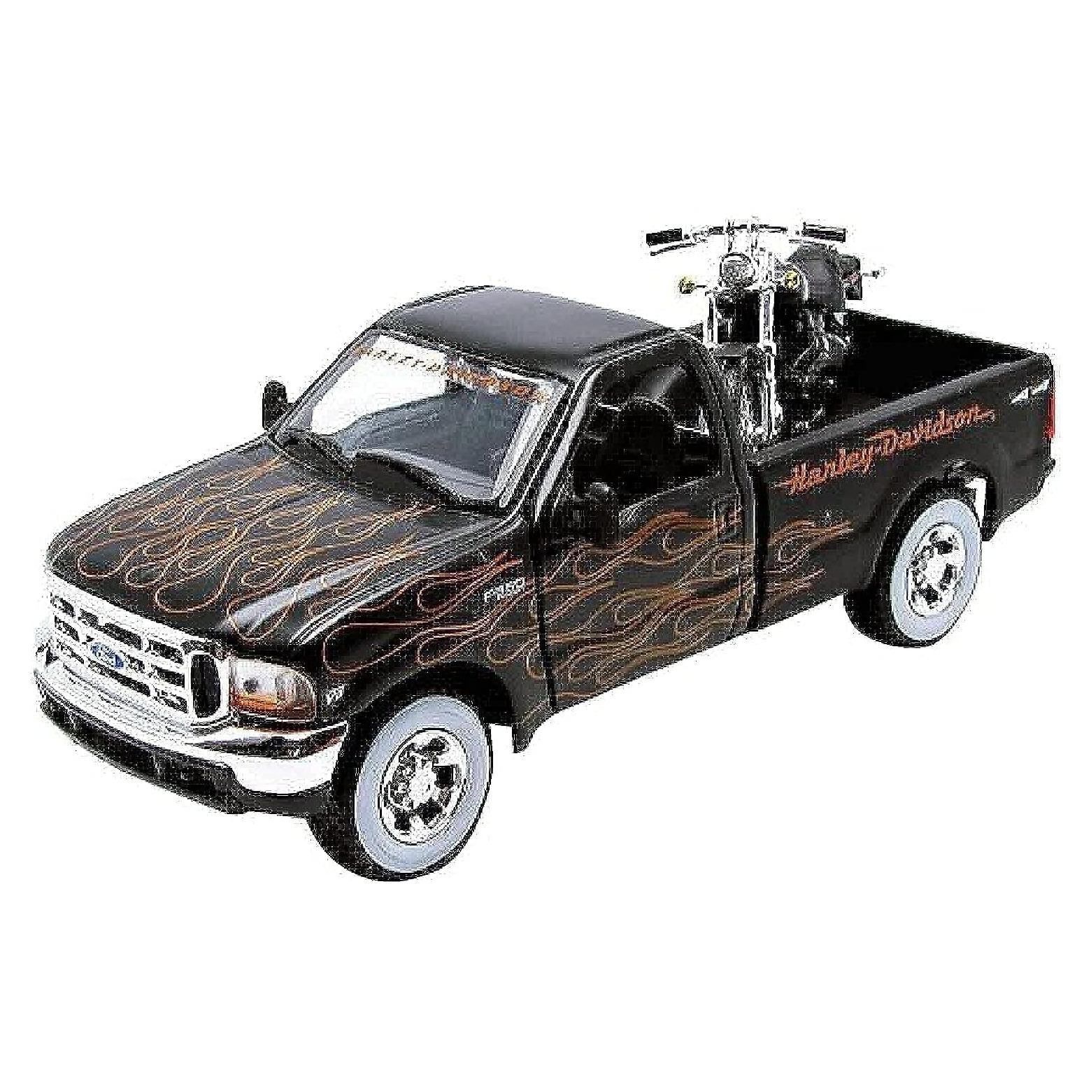 Maisto Miniatura Vehículo Ford F-350 y Harley Davidson 1:24