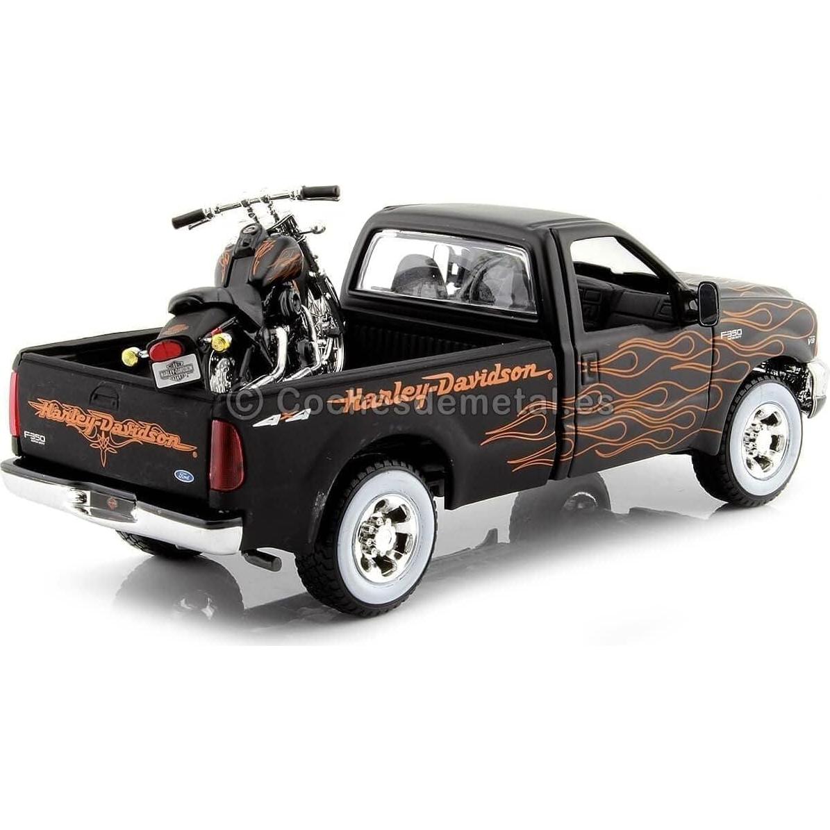 Maisto Miniatura Vehículo Ford F-350 y Harley Davidson 1:24