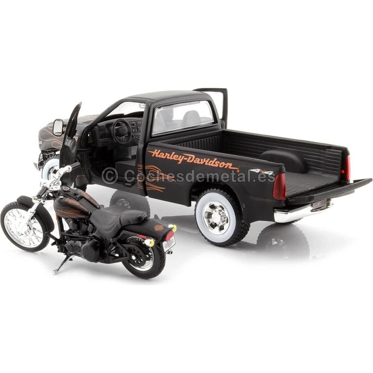 Maisto Miniatura Vehículo Ford F-350 y Harley Davidson 1:24