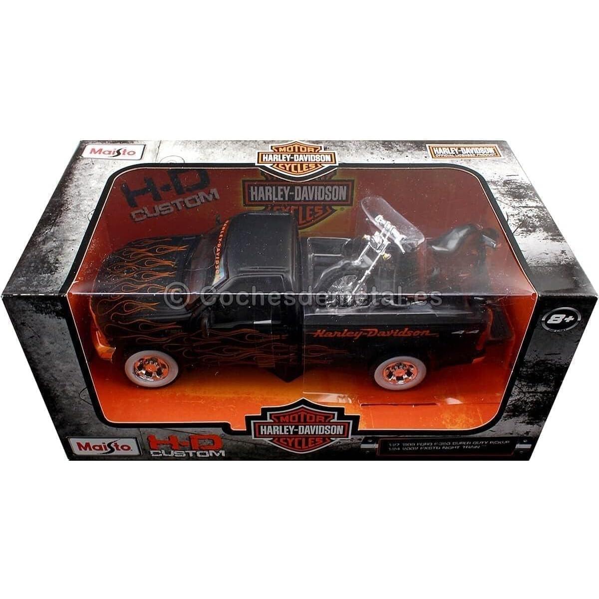 Maisto Miniatura Vehículo Ford F-350 y Harley Davidson 1:24