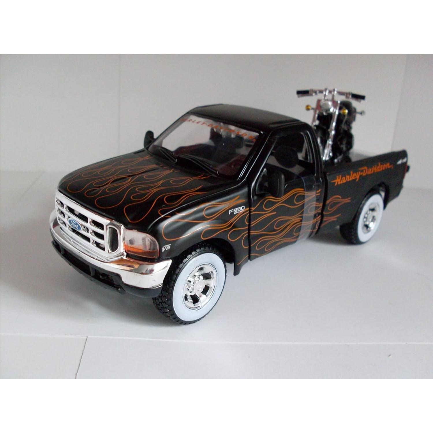 Maisto Miniatura Vehículo Ford F-350 y Harley Davidson 1:24