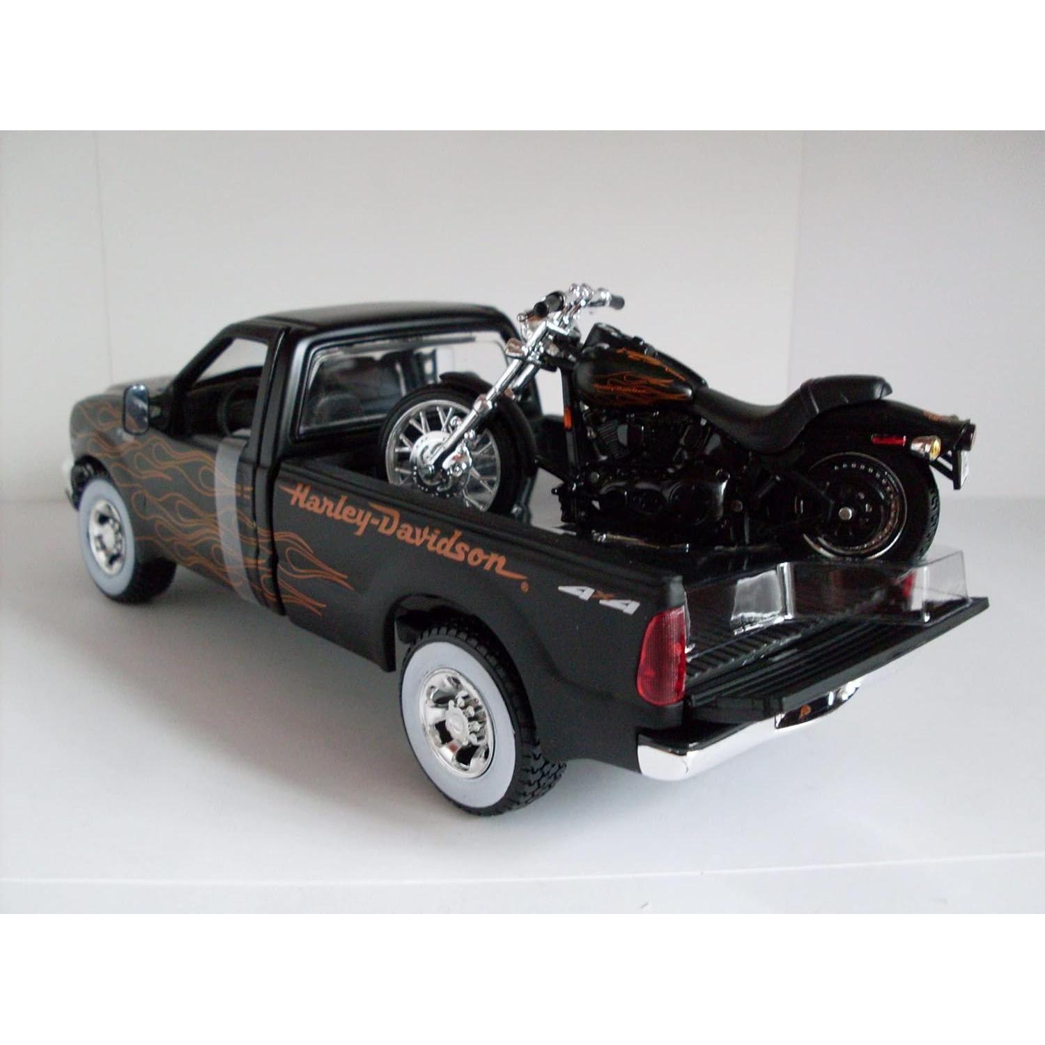 Maisto Miniatura Vehículo Ford F-350 y Harley Davidson 1:24