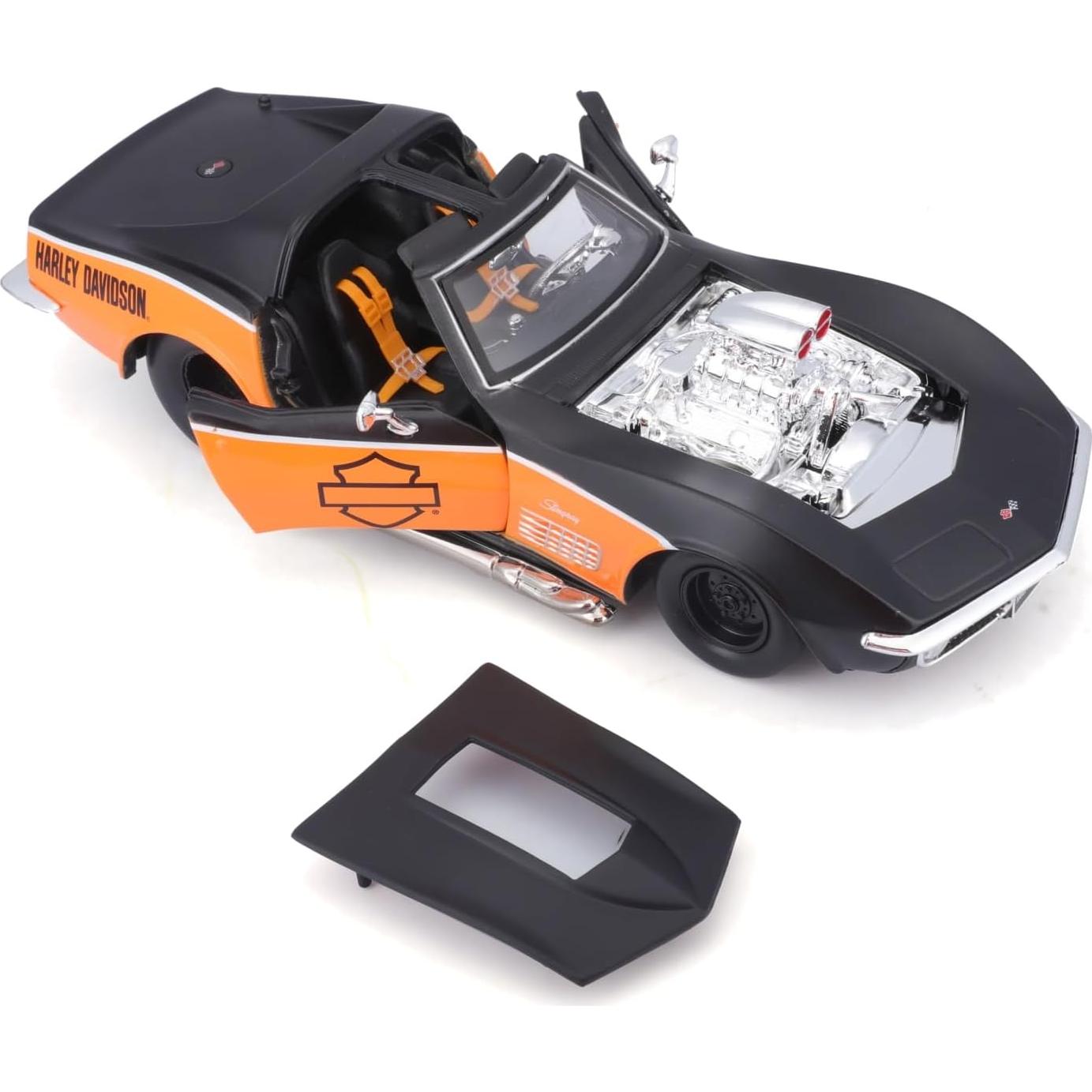 Maisto Chevrolet Corvette 1970 Negro/Naranja 1:24 Diecast