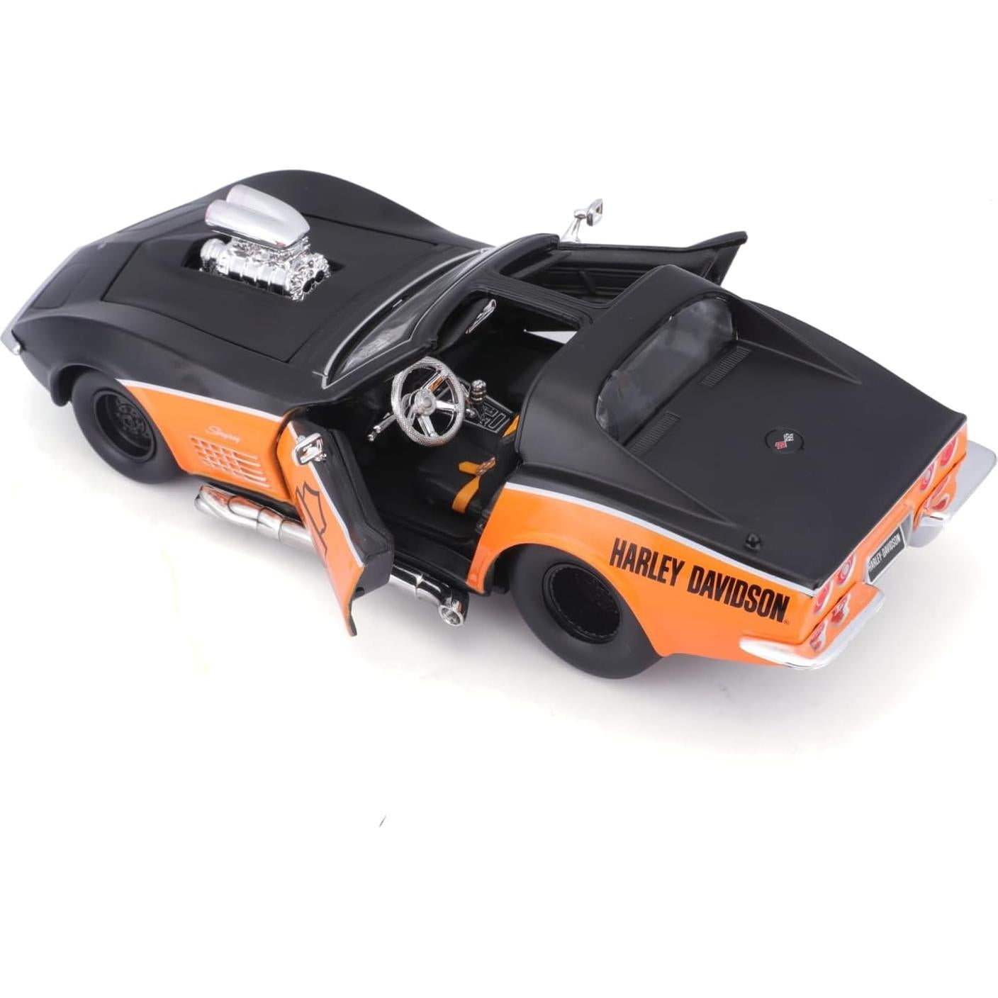 Maisto Chevrolet Corvette 1970 Negro/Naranja 1:24 Diecast