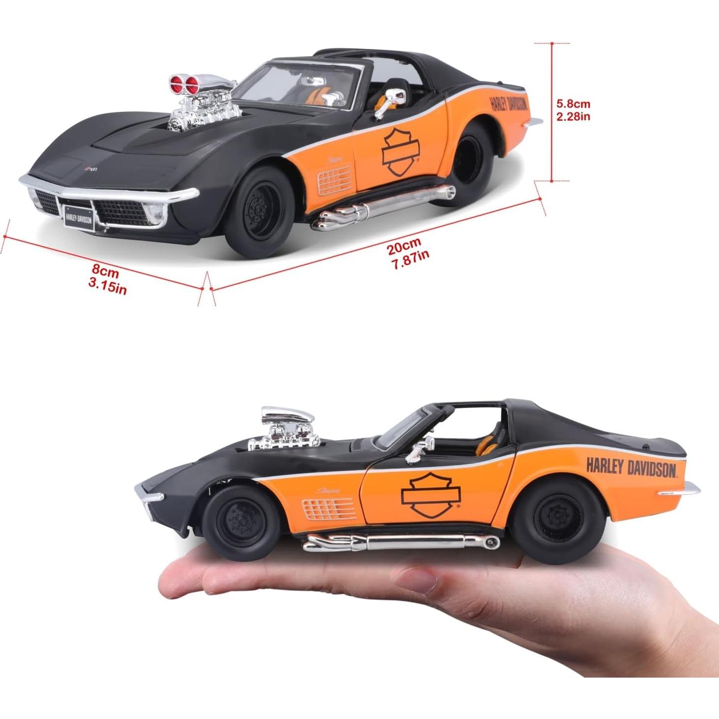 Maisto Chevrolet Corvette 1970 Negro/Naranja 1:24 Diecast