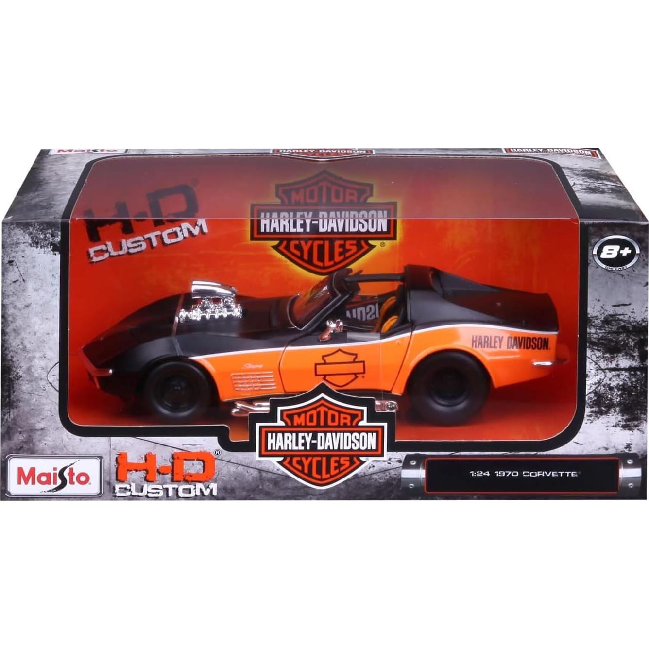 Maisto Chevrolet Corvette 1970 Negro/Naranja 1:24 Diecast