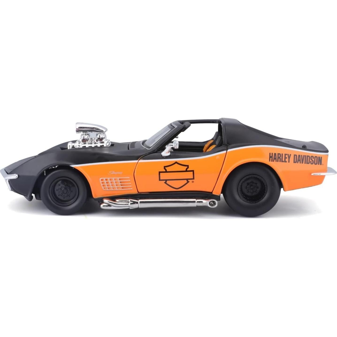 Maisto Chevrolet Corvette 1970 Negro/Naranja 1:24 Diecast