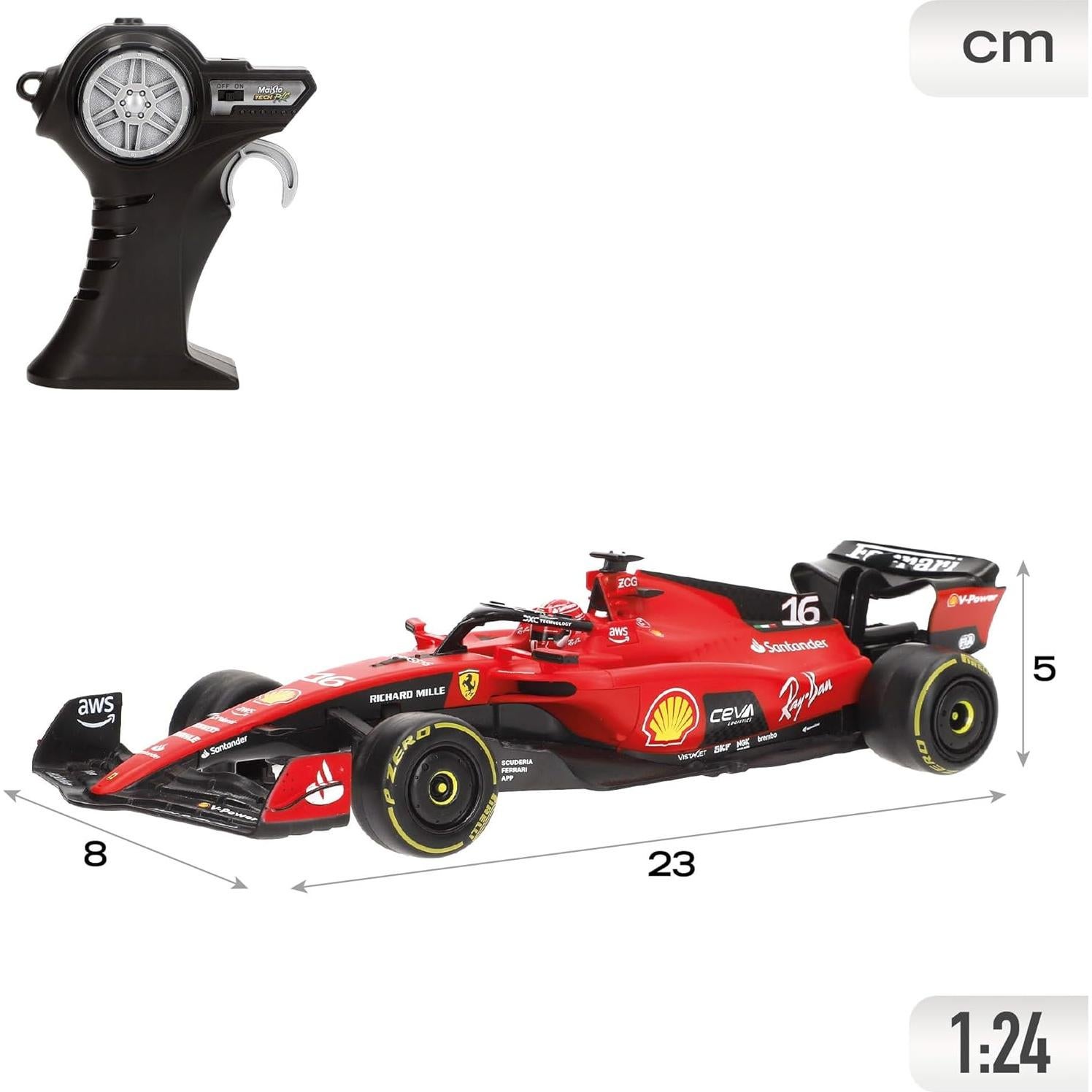 Maisto Tech RC Ferrari SF-23 1:24 Leclerc 2023 - Control 35m