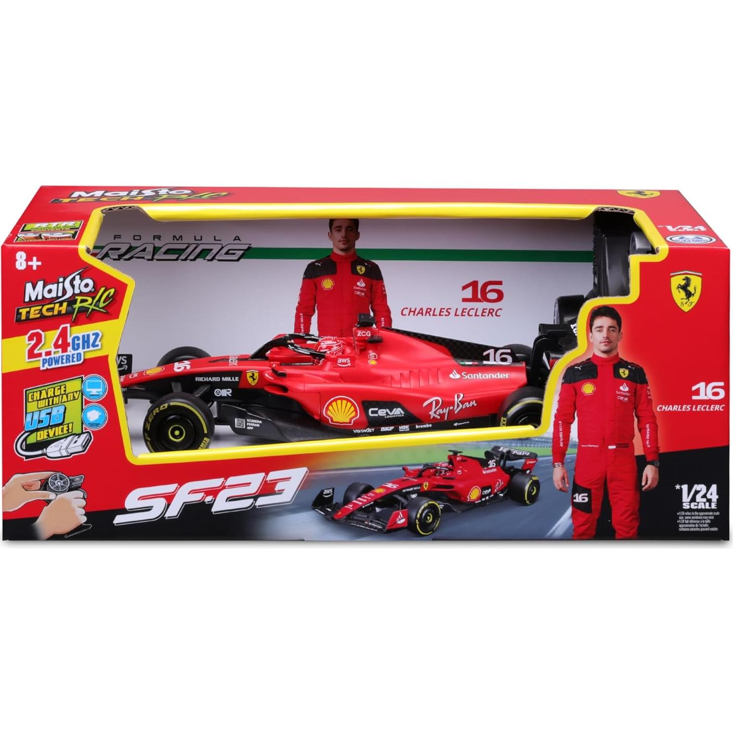 Maisto Tech RC Ferrari SF-23 1:24 Leclerc 2023 - Control 35m