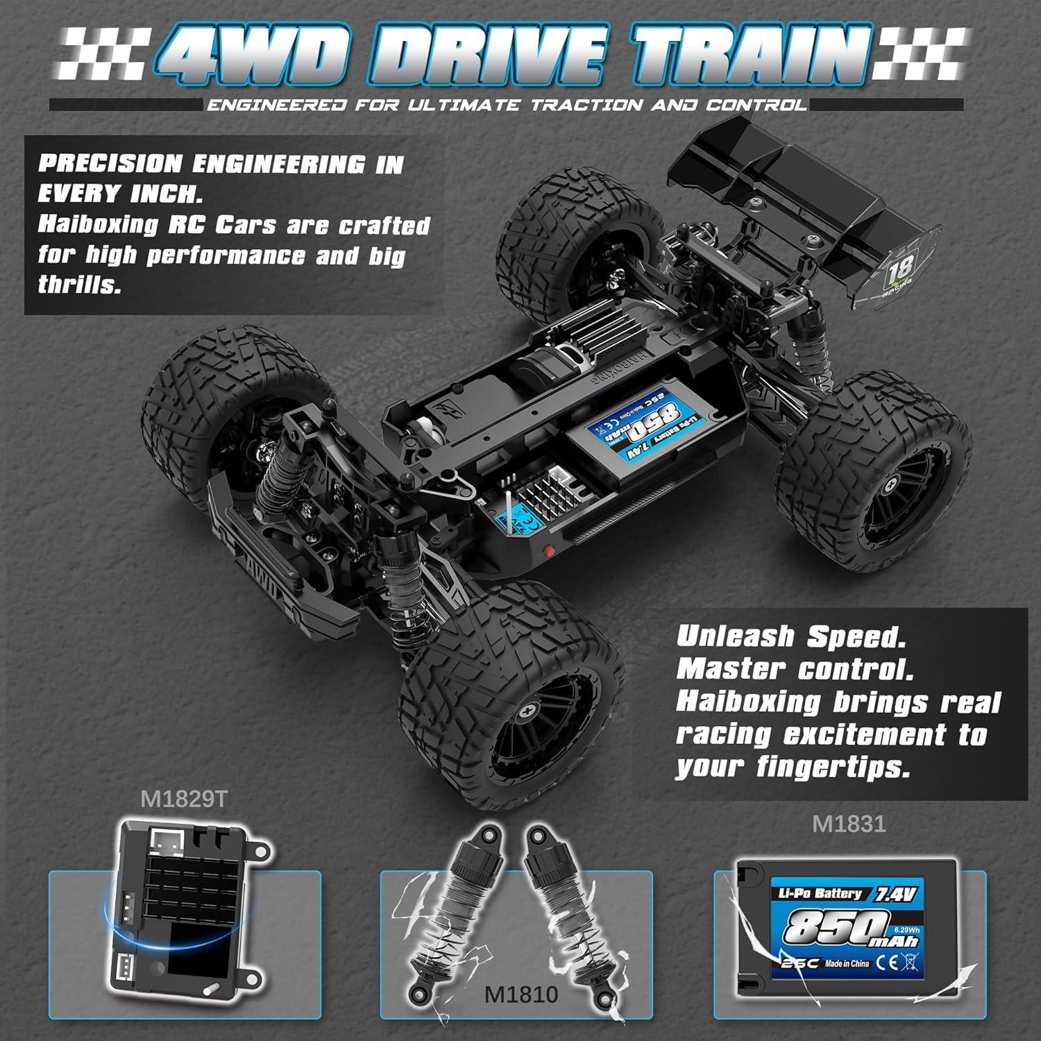 Coche RC 1:18 HAIBOXING 18872 4X4 Todo Terreno 36km/h