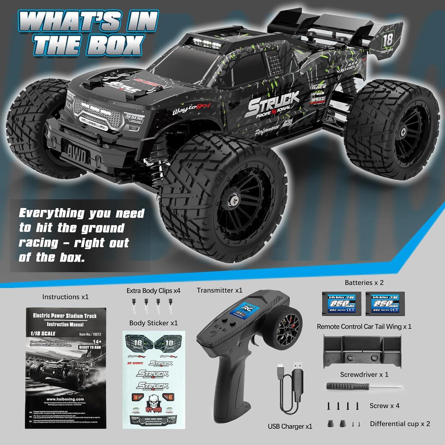 Coche RC 1:18 HAIBOXING 18872 4X4 Todo Terreno 36km/h