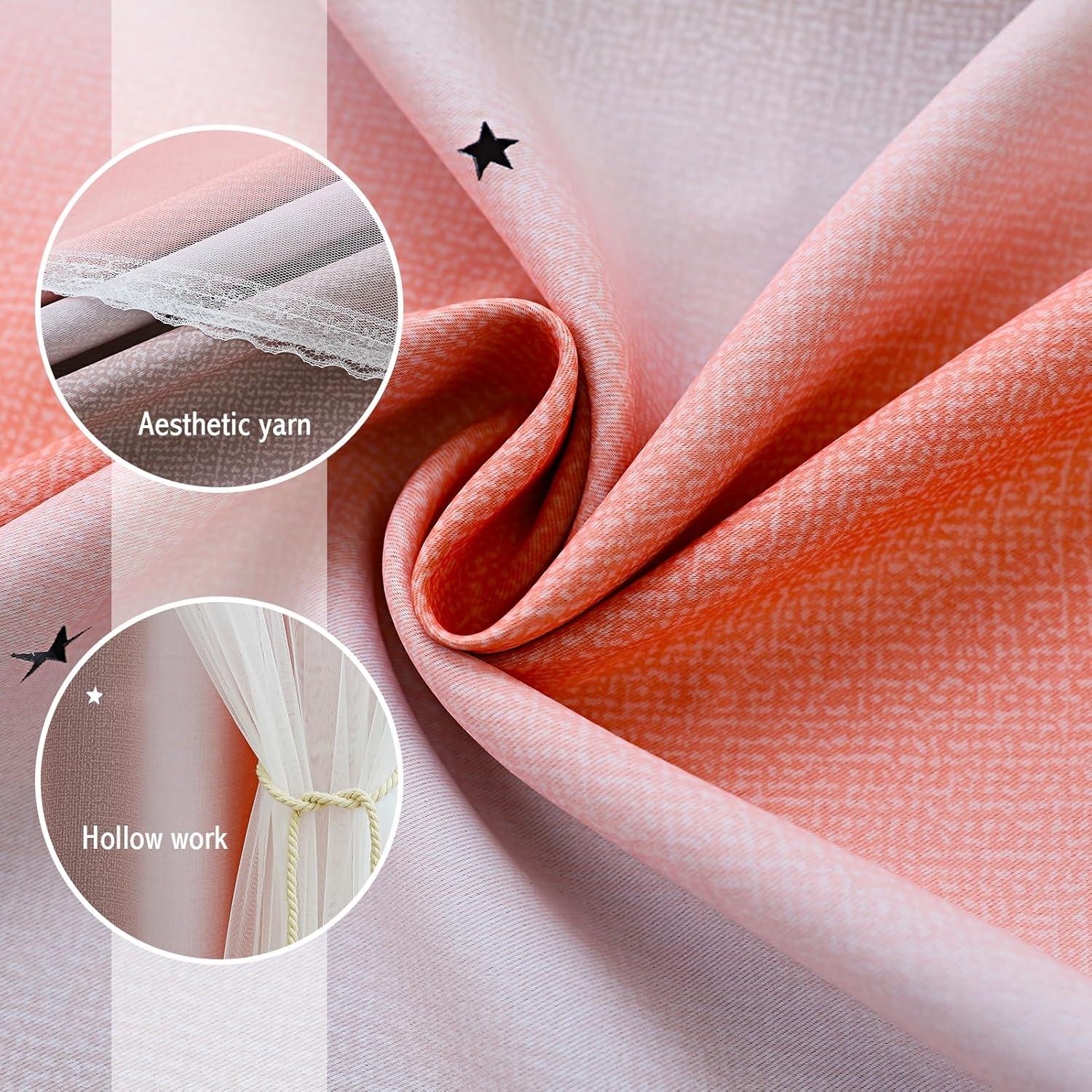 Cortina Opaca Anytime Rosa Gris 132x241 cm para Niñas