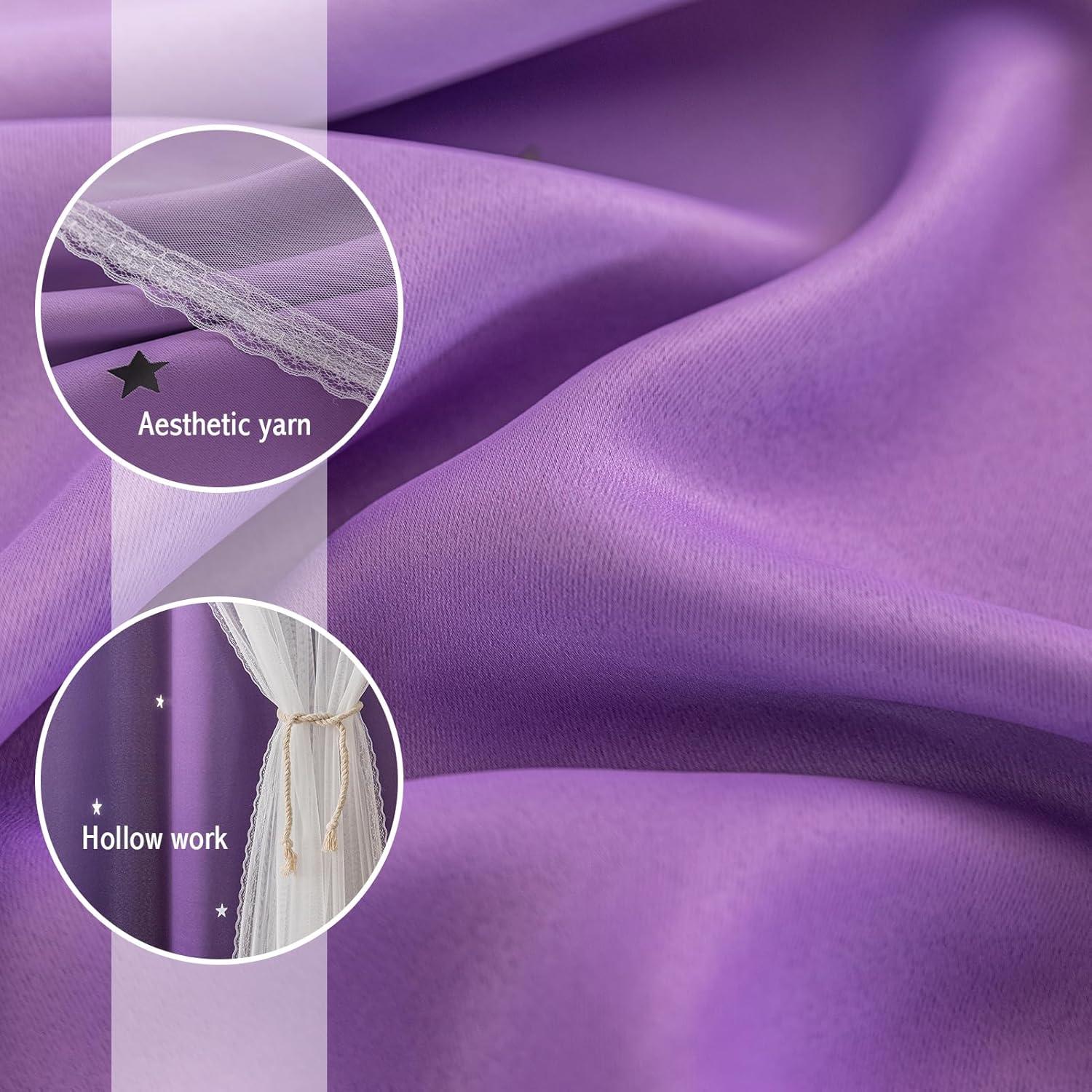 Cortina Opaca Anytime 1 Panel 132x183 cm Princesa Púrpura