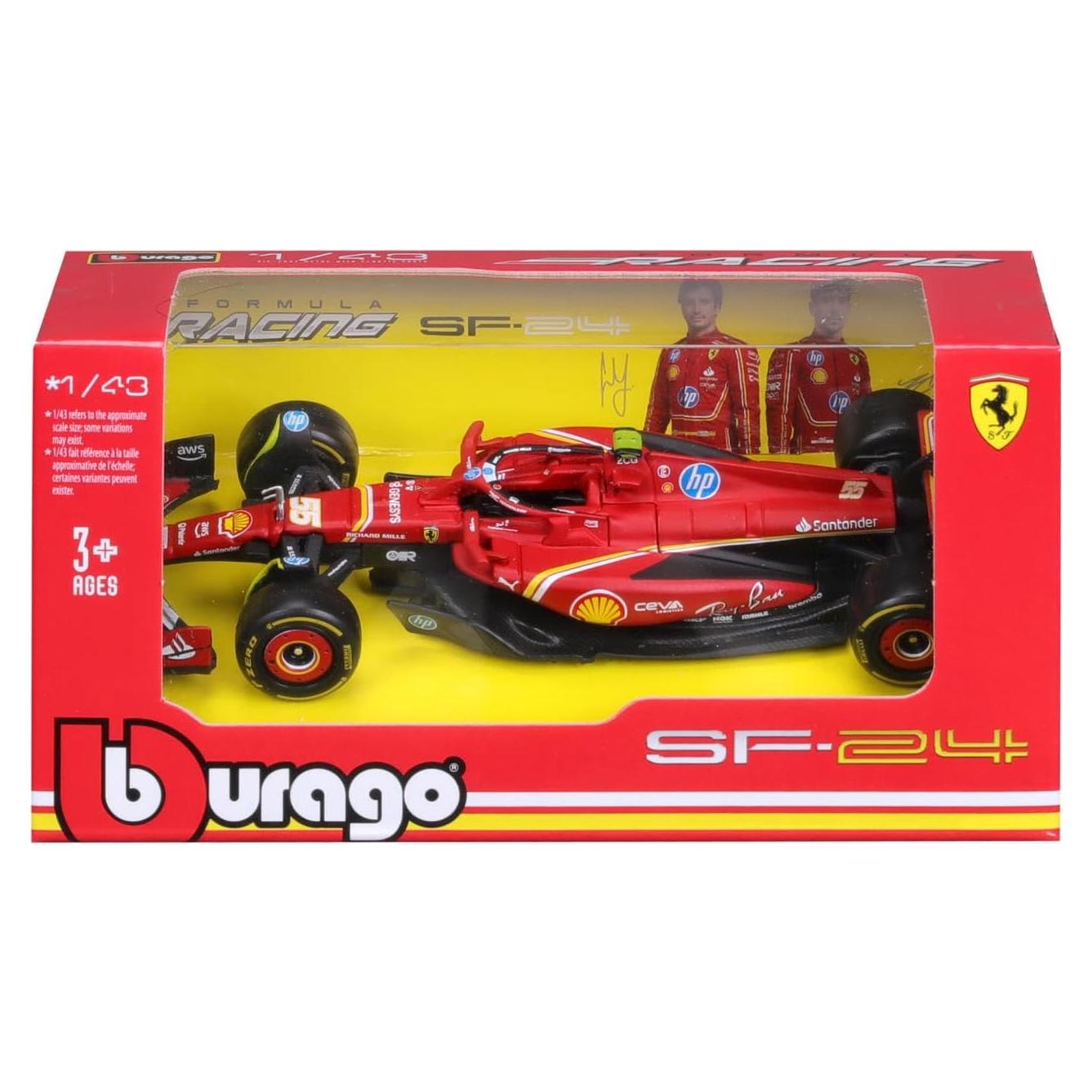 Bburago 1:43 Ferrari SF-24 con casco - Modelo coleccionable