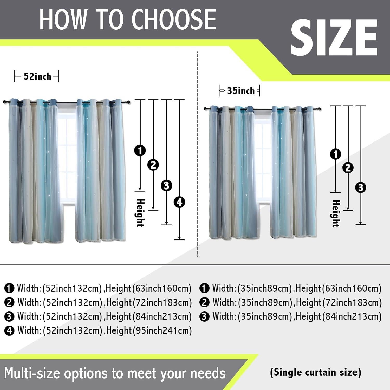 Cortina Blackout Anytime 1 Panel Azul 132x183 cm para Niñas