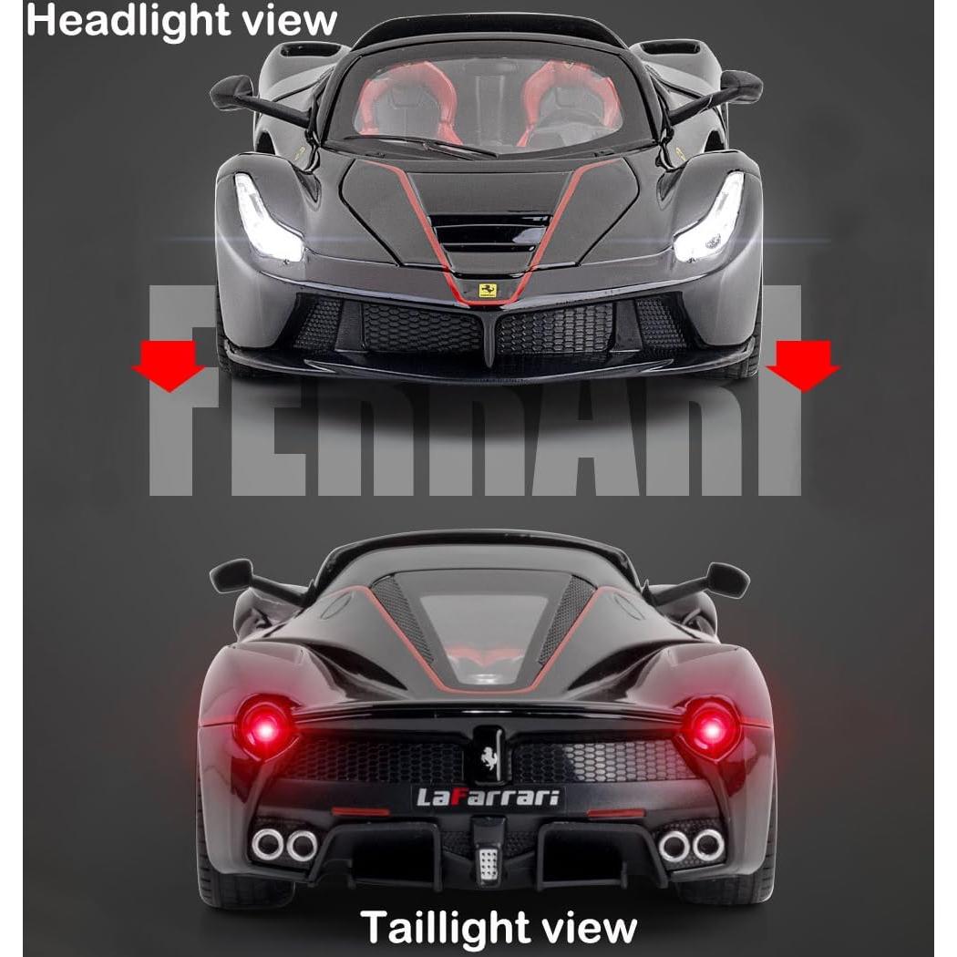 Coche de Juguete LaFerrari Negro 1:24 iLooboo con Luz y Sonido