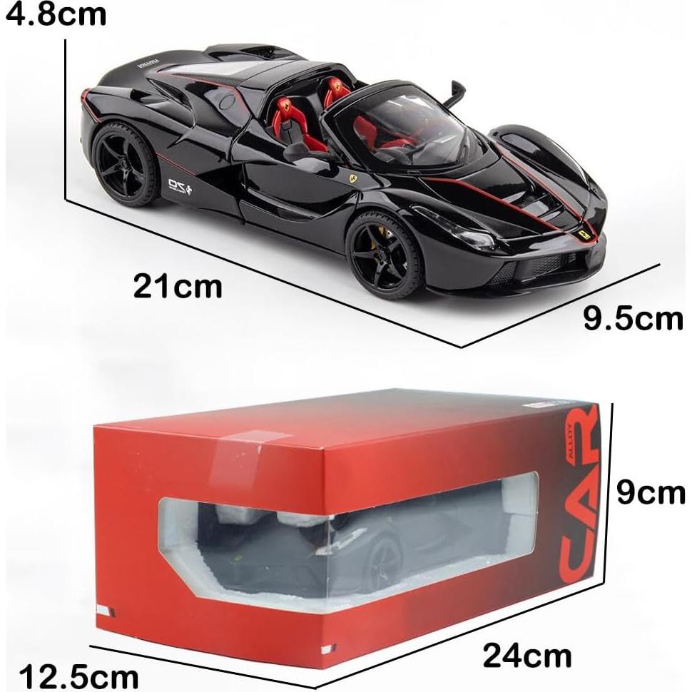 Coche de Juguete LaFerrari Negro 1:24 iLooboo con Luz y Sonido