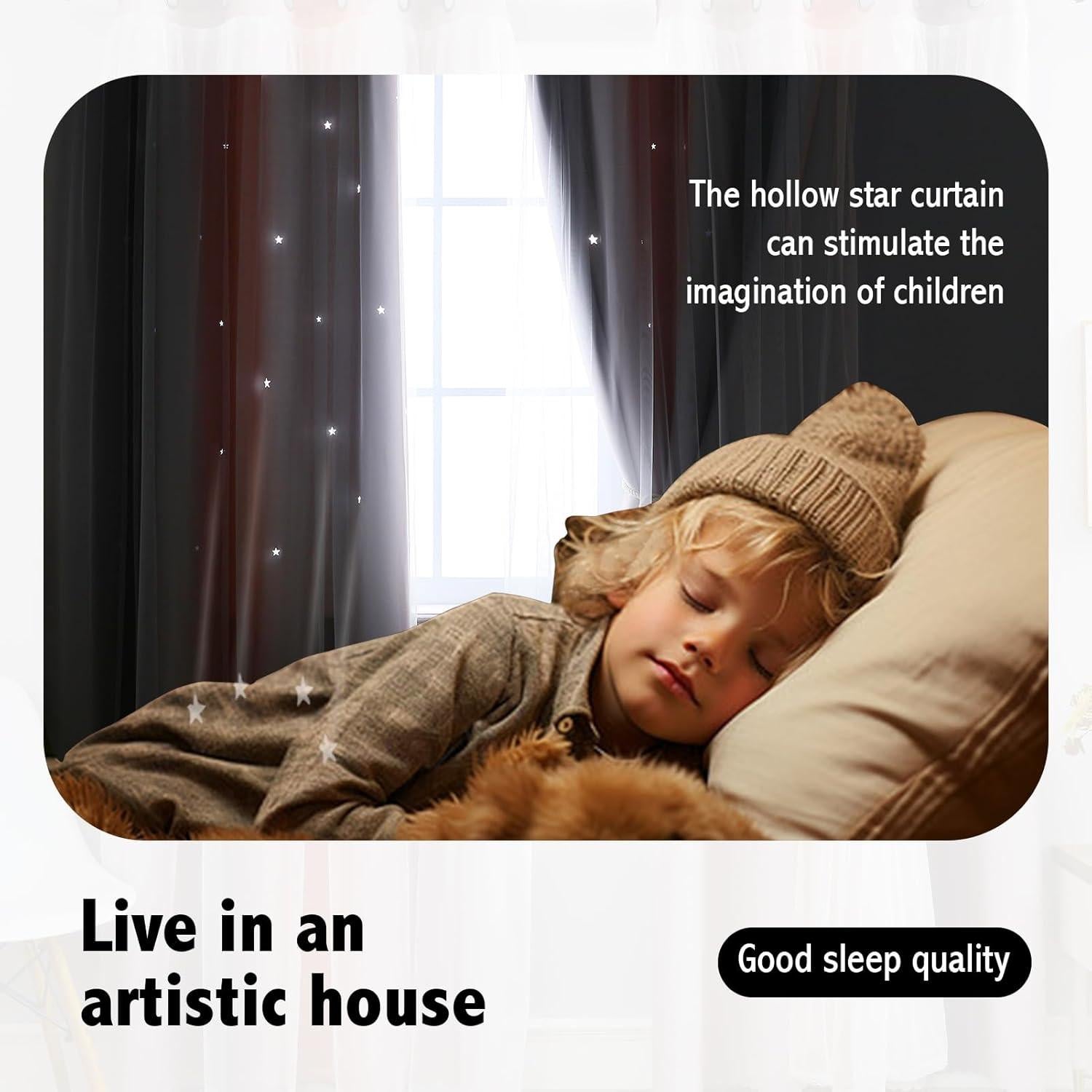 Cortina Opaca Anytime Rosa Gris 132x213 cm para Niñas