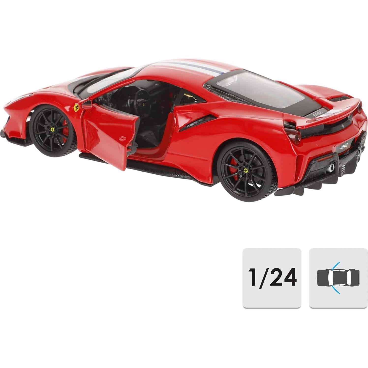 Bburago Ferrari 488 Pista 1:18 Diecast Rojo