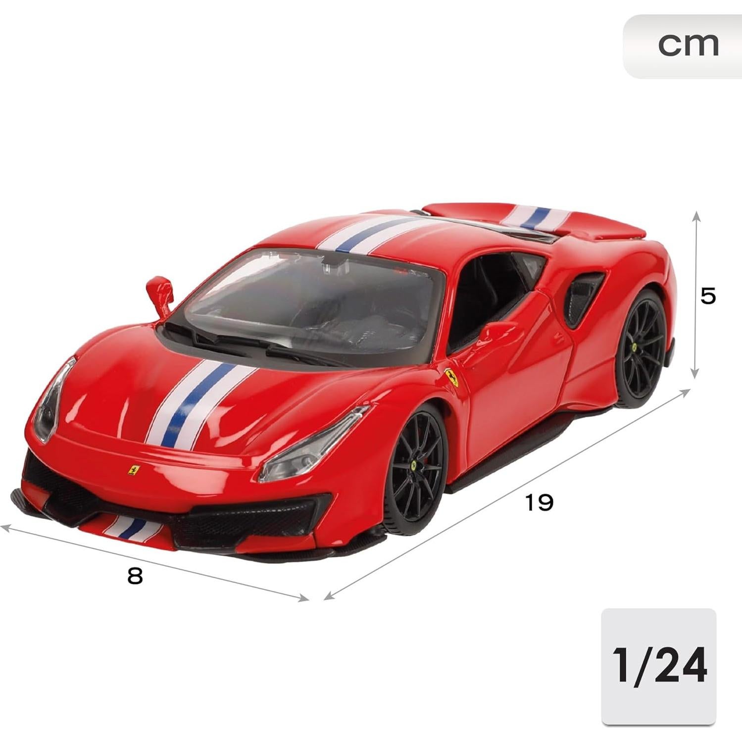 Bburago Ferrari 488 Pista 1:18 Diecast Rojo