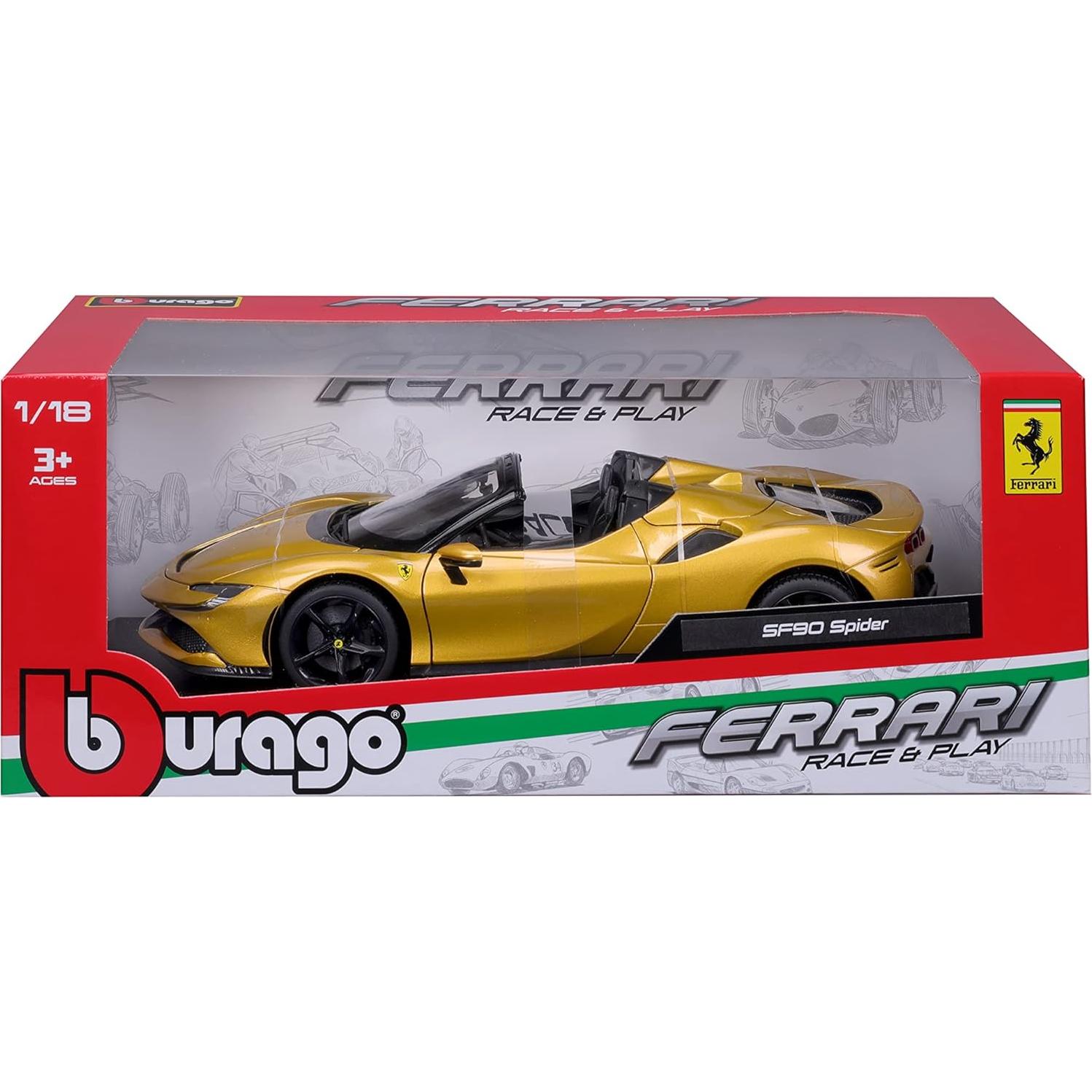 Bburago Ferrari SF90 Spider 1:18 Vehículo Infantil Amarillo