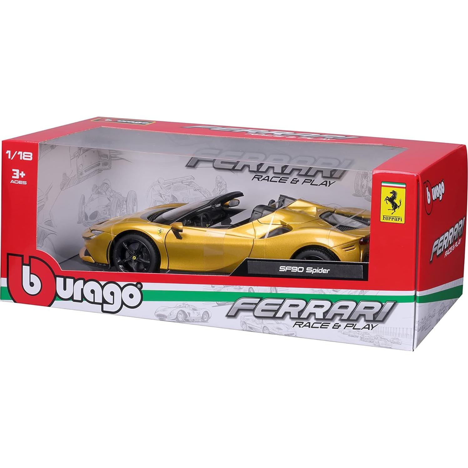 Bburago Ferrari SF90 Spider 1:18 Vehículo Infantil Amarillo