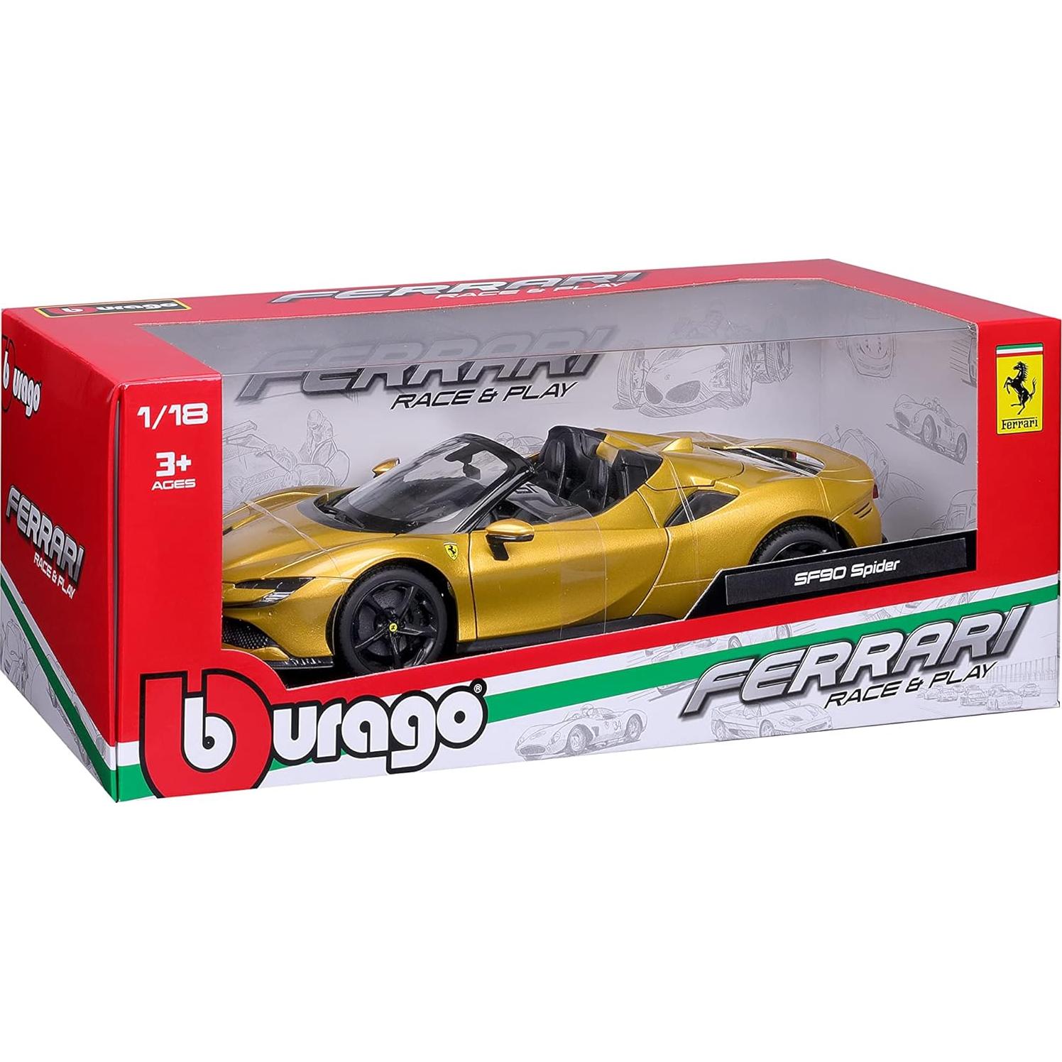 Bburago Ferrari SF90 Spider 1:18 Vehículo Infantil Amarillo