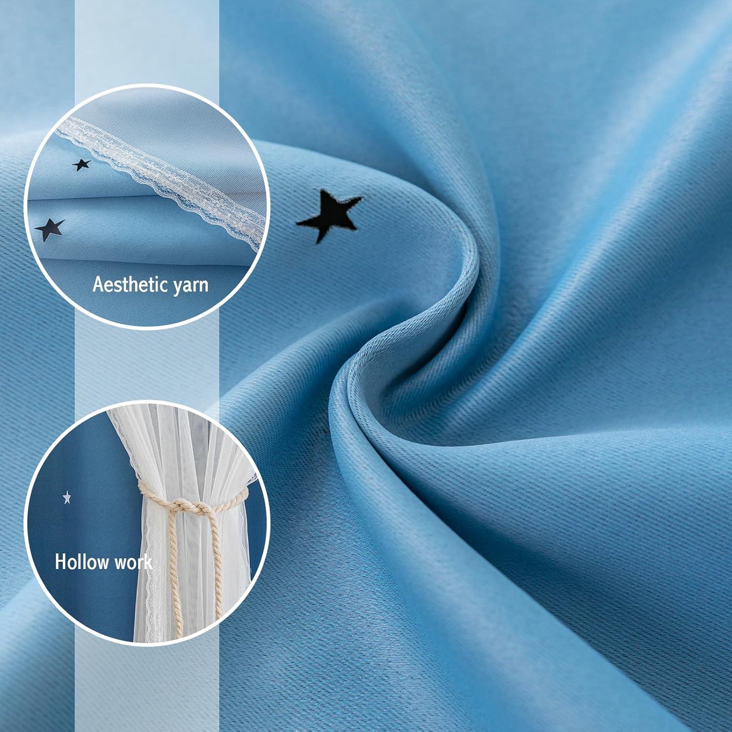 Cortina Opaca Anytime 1 Panel Azul 132x183 cm para Niñas