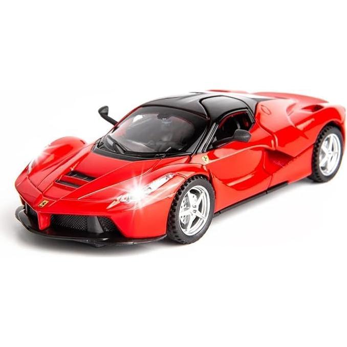 Coche Juguete Ferrari LaFerrari Retroceso Metal 17.5cm Rojo