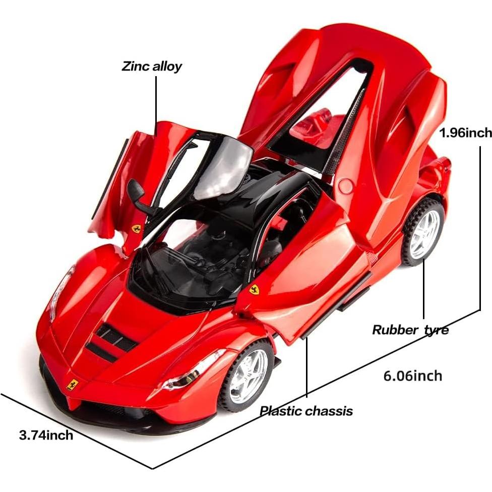Coche Juguete Ferrari LaFerrari Retroceso Metal 17.5cm Rojo