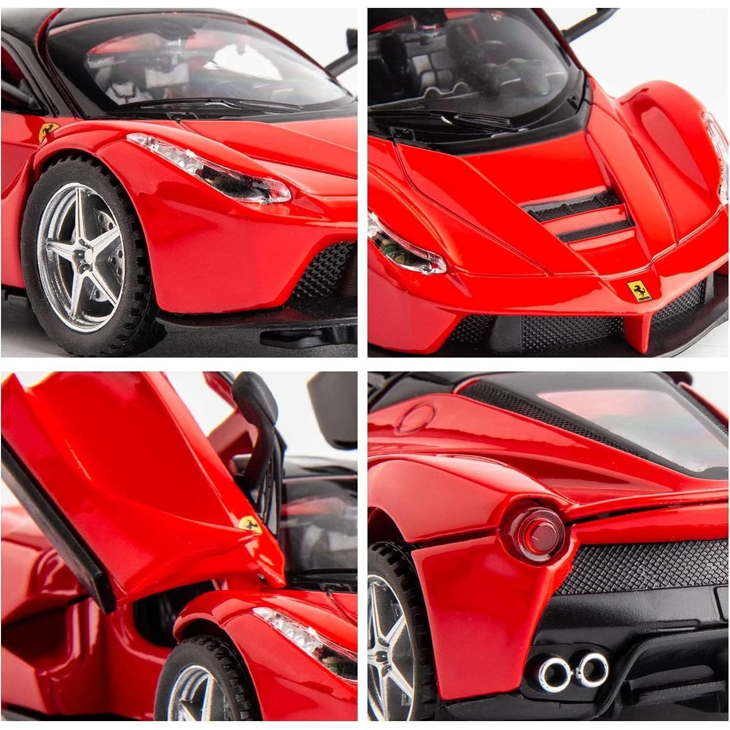 Coche Juguete Ferrari LaFerrari Retroceso Metal 17.5cm Rojo