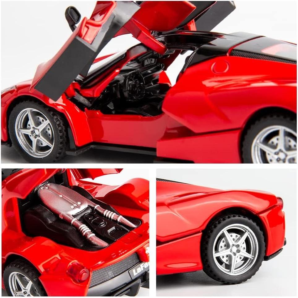 Coche Juguete Ferrari LaFerrari Retroceso Metal 17.5cm Rojo