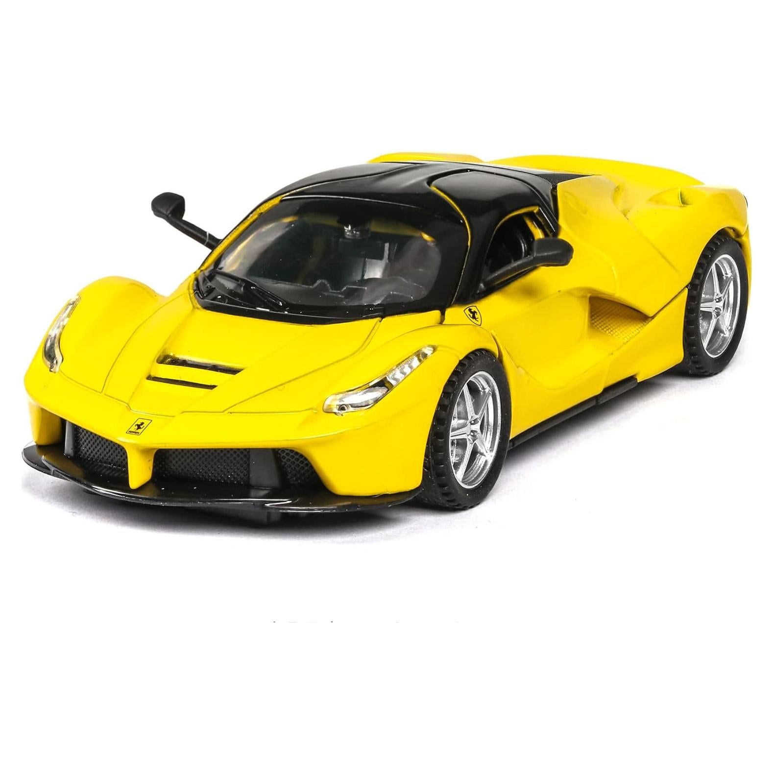 Coche de Carreras LaFerrari Amarillo 1:32 con Sonido y Retroceso