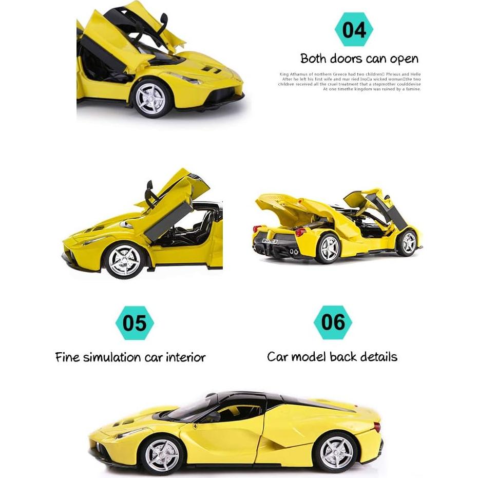 Coche de Carreras LaFerrari Amarillo 1:32 con Sonido y Retroceso