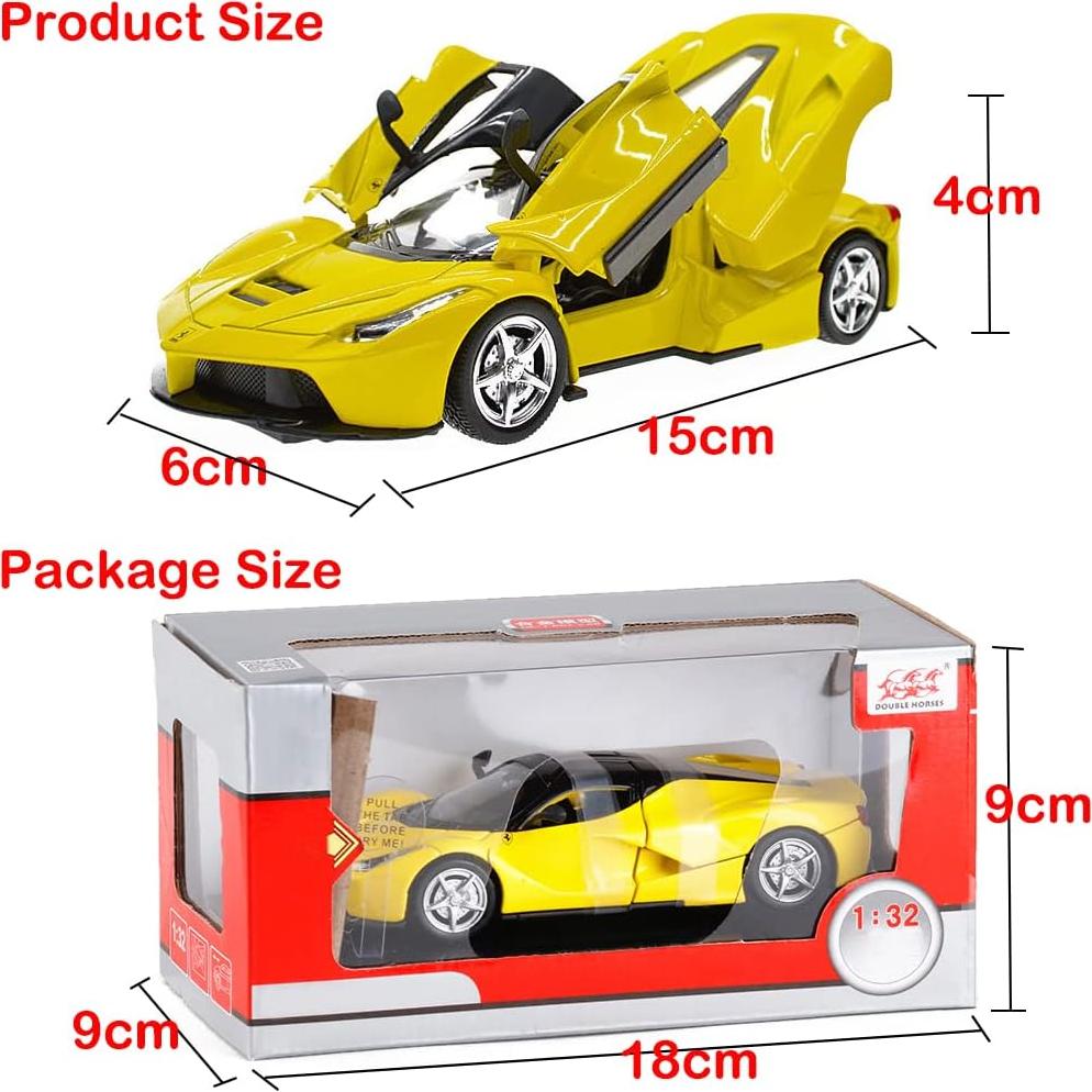 Coche de Carreras LaFerrari Amarillo 1:32 con Sonido y Retroceso