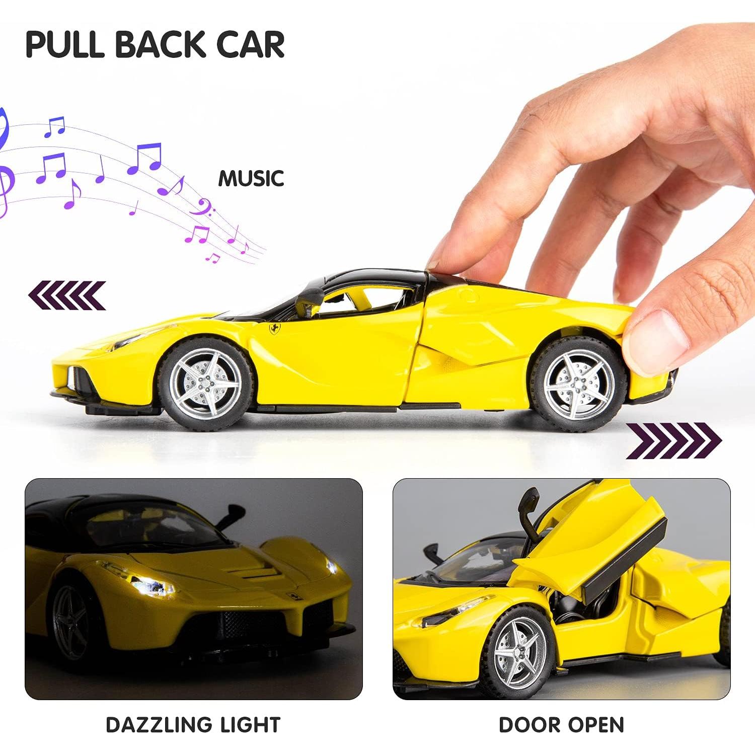 Coche de Juguete Ferrari BDTCTK 1:32 Amarillo con Luz y Sonido