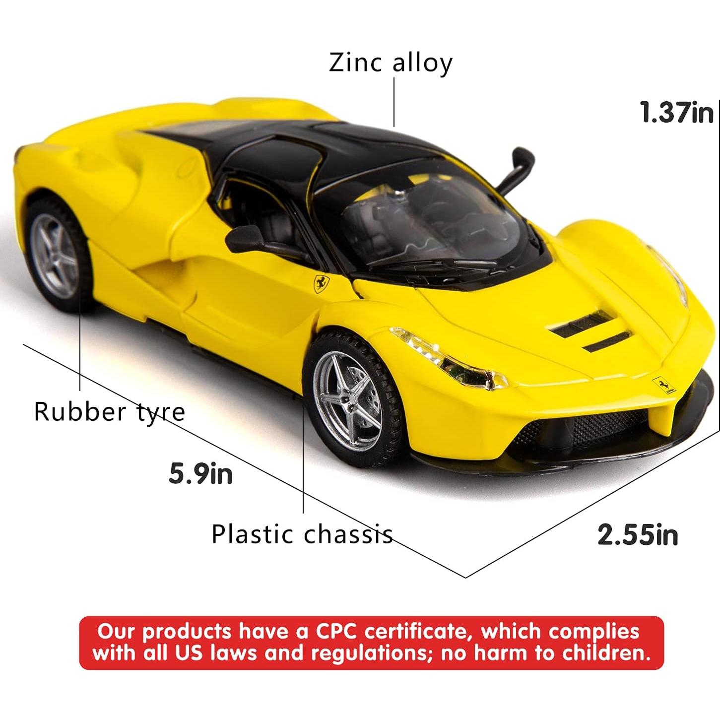 Coche de Juguete Ferrari BDTCTK 1:32 Amarillo con Luz y Sonido